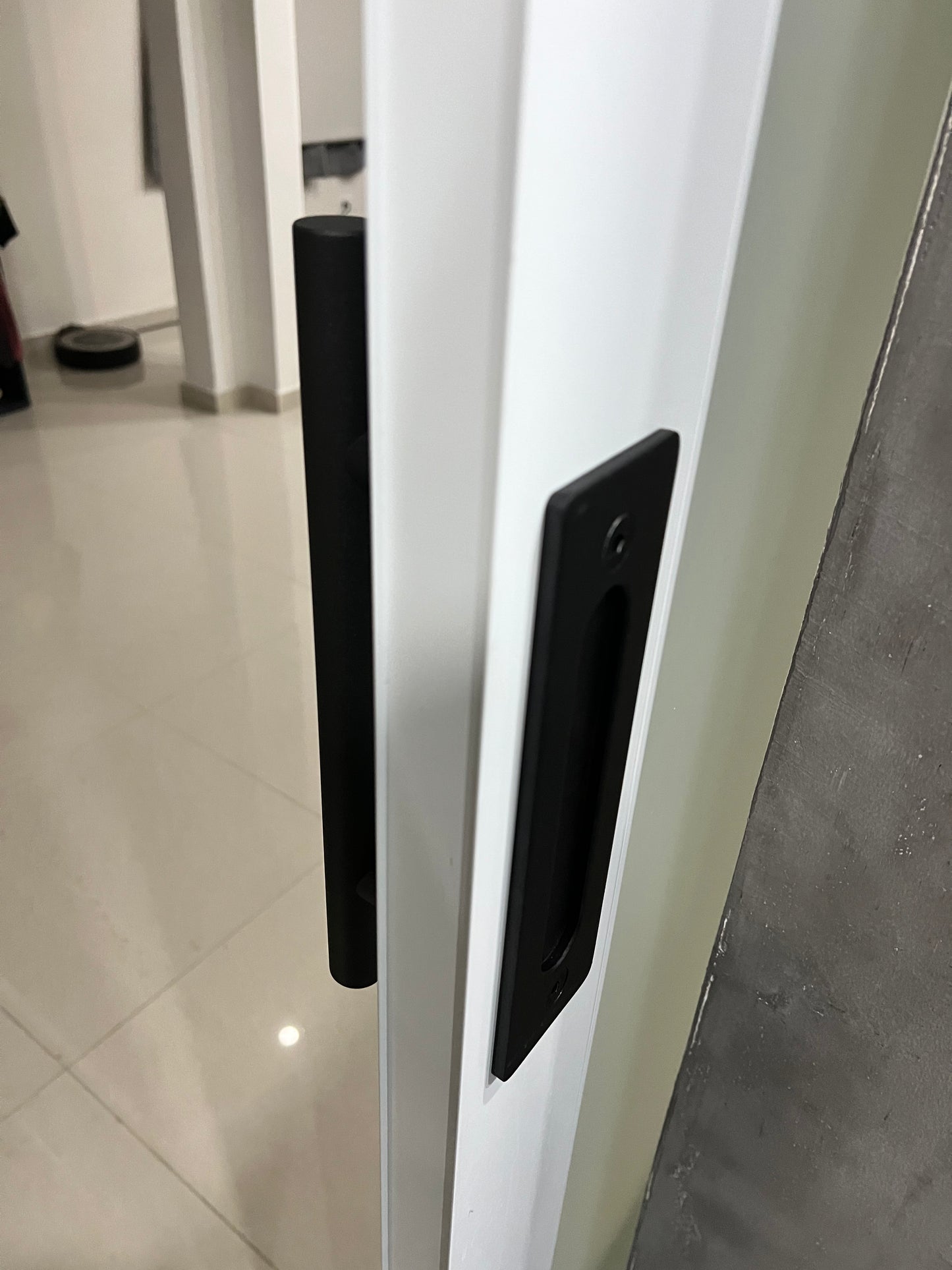 12"  Black Door Double Handles